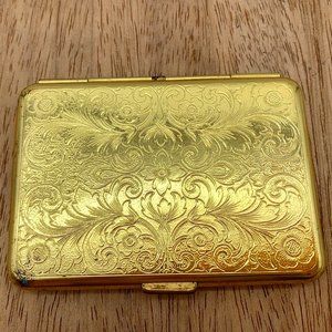 Vintage gold tone metal business/calling card case pre-1990 West Germany